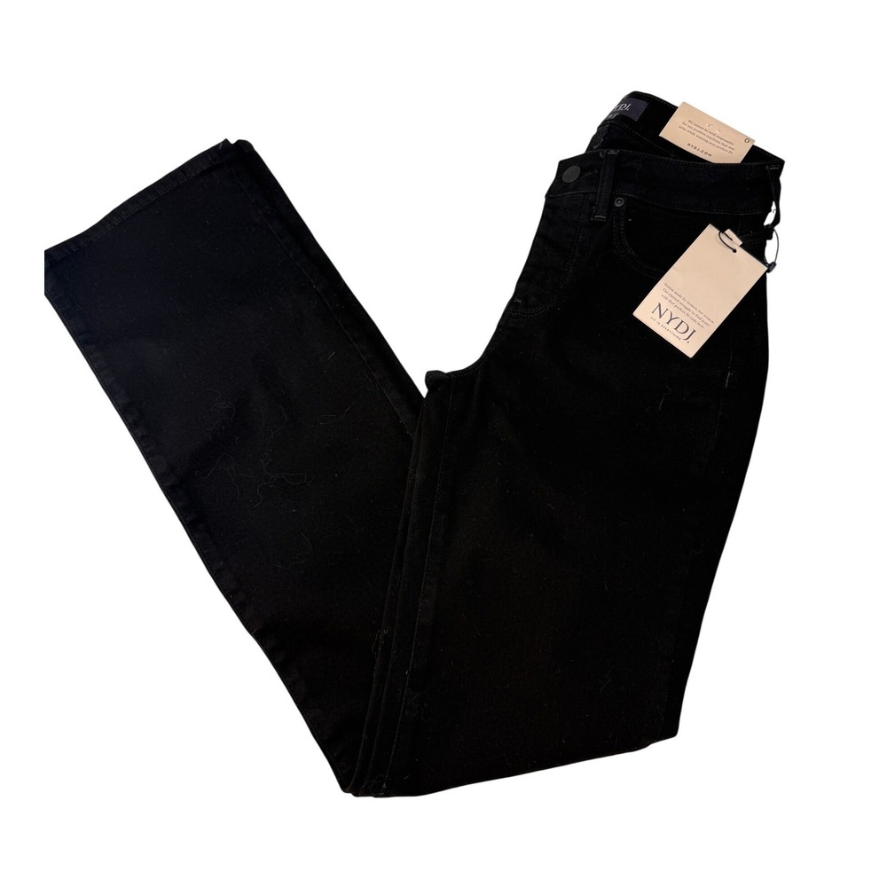 NYDJ‎ Barbara Bootcut Jeans Black Lift Tuck Technology Size 0 New